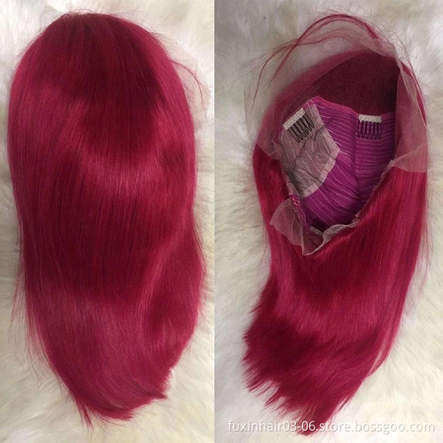 China Suppliers Alibaba Online Dropshipping Private Label Purple Pink Brown Orange Blue Green Color Short Transparent Lace Wigs